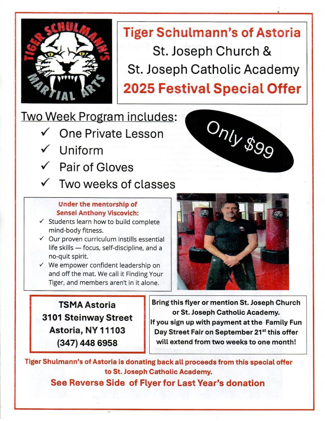 Tiger Shulmann's special Offer Flyer