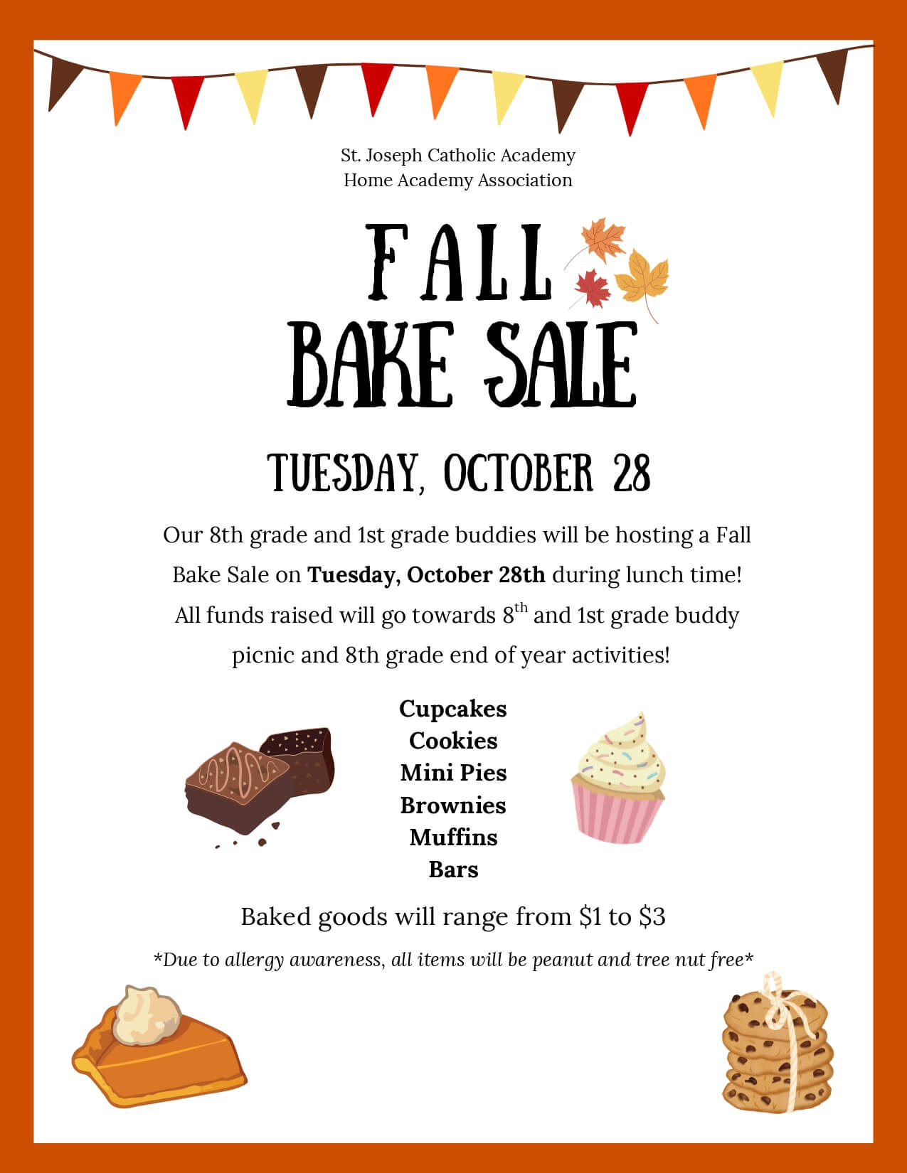 Fall Bake Sale Fundraiser