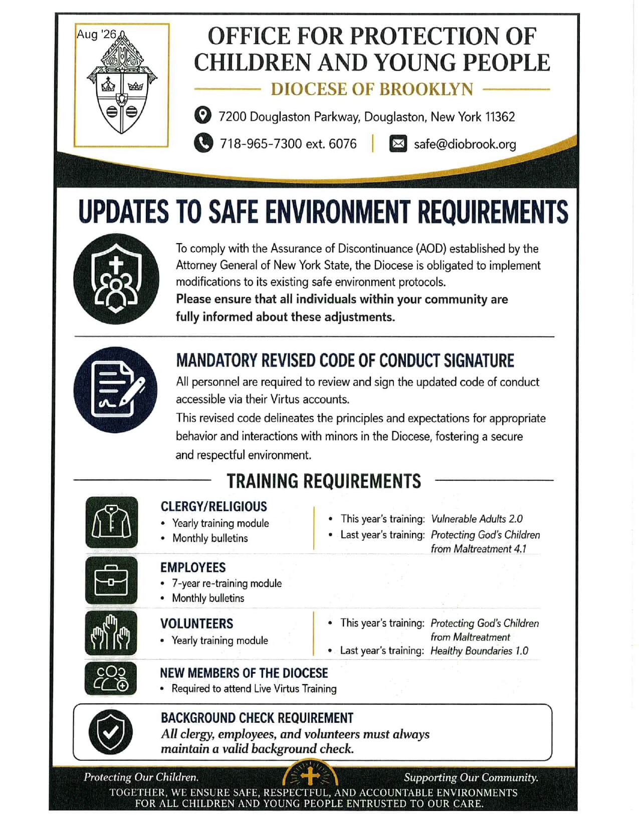 Safe Environment Requirements 2026-27