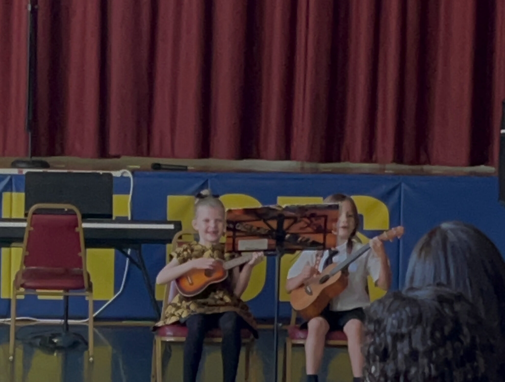 Students playing instruments
